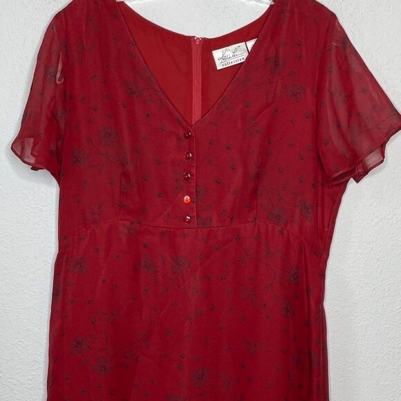 Vintage Kathie Lee Dress Red - Picture 2 of 8